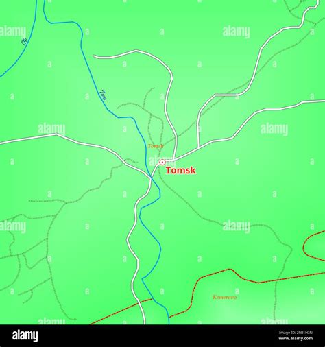 Map of Tomsk City in Russia Stock Photo - Alamy