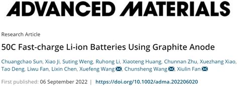 50C Fast-charge Li-Ion Batteries Using a Graphite Anode - Poworks