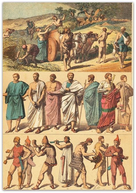 Items similar to Ancient Greek Civilization Historical Print 1894, Culture, Clothing and ...