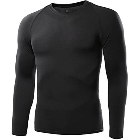 Lavento Men's Compression Baselayer Tops Crewneck Long-Sleeve Cool Dry ...