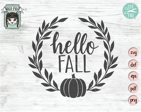 Hello Fall SVG Pumpkin SVG Pumpkin Wreath SVG Hello Fall | Etsy
