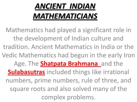 Ancient indian mathematicians | PPT