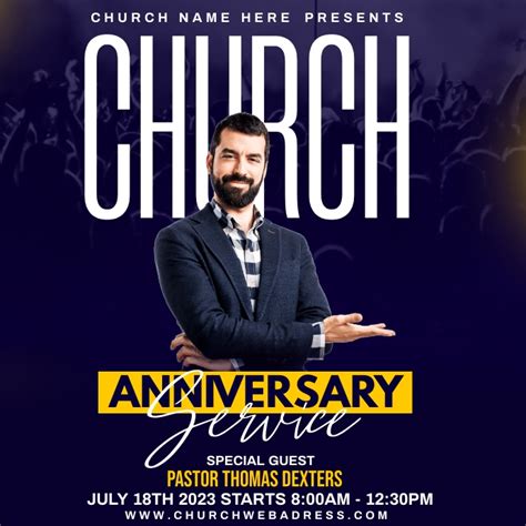 church anniversary service Template | PosterMyWall