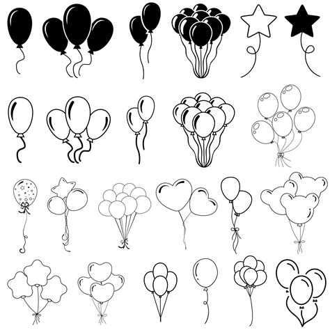 Balloons icon vector set. Birthday illustration sign collection ...