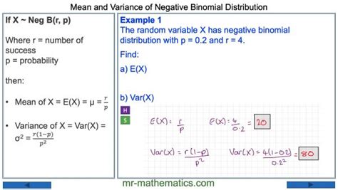 Negative Binomial Distribution - Mean and Variance - Mr-Mathematics.com