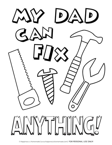 Free Father's Day Printable Card & Coloring Page - Show Dad how much ...