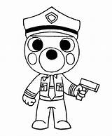 Officer Doggy Piggy Roblox Coloring Page  Free Printable sketch template