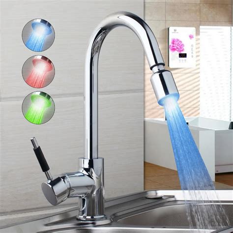 AU LED New Kitchen Faucet Modern Design Chrome Polished Basin Sink Pull Down Faucet-in Kitchen ...