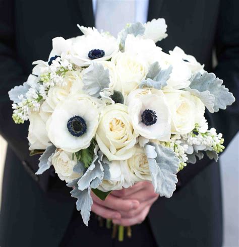 Wedding Flowers: Anemone Bouquets & Anemone Centerpieces - Inside Weddings