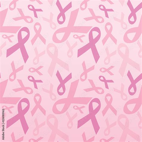 Pink ribbon pattern background for breast cancer awareness campaign Stock Vector | Adobe Stock