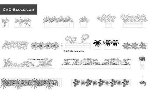 Trees and Plants free CAD Blocks, DWG files download