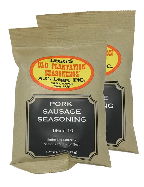 A.C. Legg Blend 10 Pork Sausage Seasoning, 2 Packs - 8 Ounce each - Walmart.com