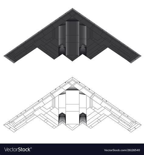 Us b-2 bomber bottom view Royalty Free Vector Image