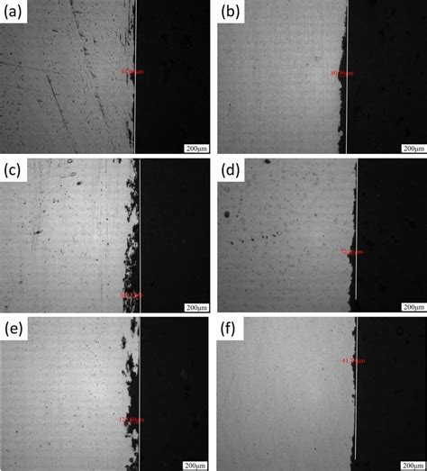 The intergranular corrosion morphologies of the alloys: a, c, e ...