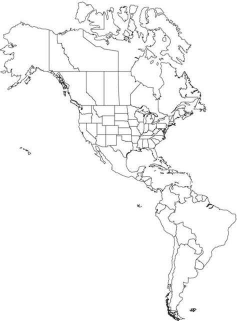 Outlined Map and Map Tests from Worldatlas.com | North america map, America map, South america map