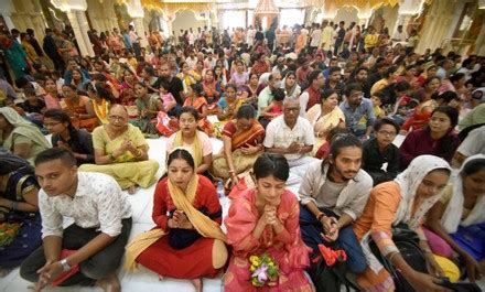 Devotees Offer Prayers Iskcon Founder Acharya Editorial Stock Photo - Stock Image | Shutterstock