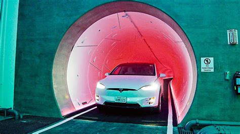 Tesla Underground Tunnel Automated Transportation System at Las Vegas Convention Center Loop ...