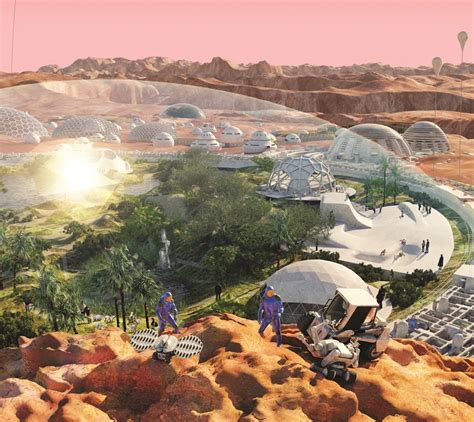 Human colony on Mars for Buzz Aldrin's "Welcome to Mars" book | Sci fi concept art, Futurism art ...