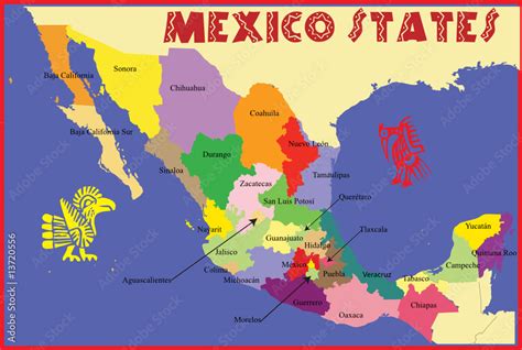 Mexico States Map Labeled Vector Mexico Map By State - vrogue.co