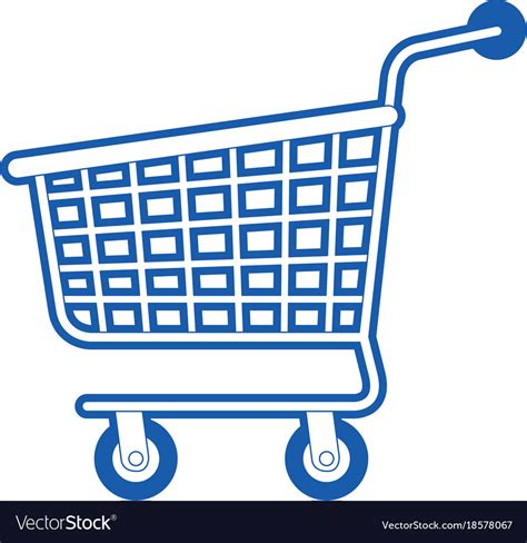 Shopping cart icon in blue silhouette Royalty Free Vector