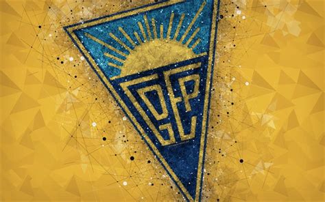 Download wallpapers GD Estoril Praia, 4k, geometric art, logo, Portuguese football club, emblem ...