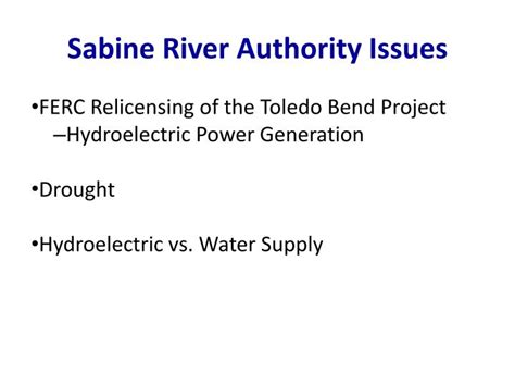 PPT - Sabine River Authority Issues PowerPoint Presentation, free ...