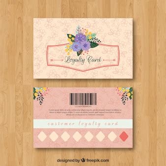 Free Vector | Floral loyalty card template