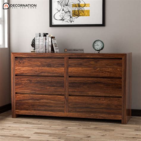 Home & Living Sideboard Storage Cabinet Chest with 6 Drawers Wood ...