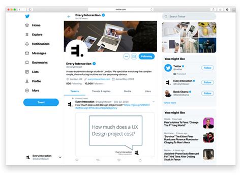 Twitter Profile GUI PSD/Sketch Template | Every Interaction