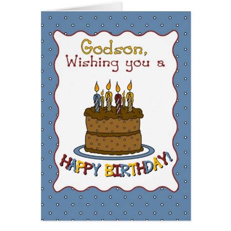 3292 Godson Birthday Cake Card | Zazzle