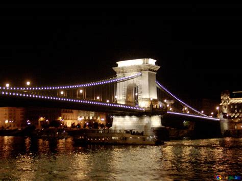 Budapest bridge at night free image - № 32088