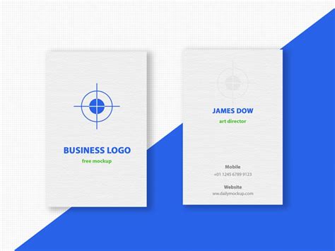 Vertical Business Card Mockup Free 2023 - Daily Mockup