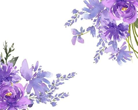 Purple Flower Designs, Watercolor Cip Art, Lavender Watercolor Flowers ...