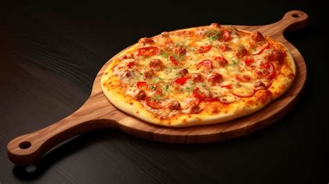 Premium AI Image | Pizza on a Wooden Paddle Ready for Baking