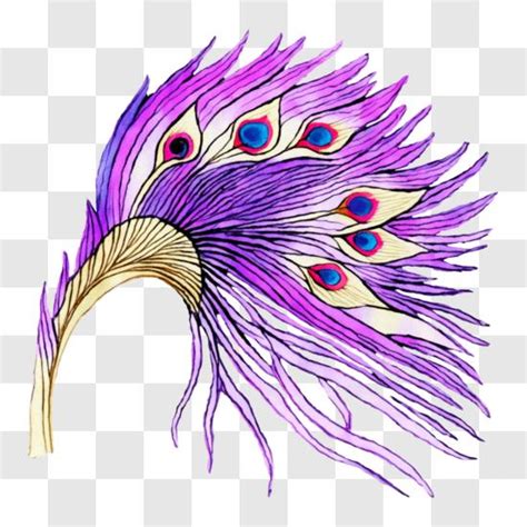 Purple Peacock Feather Drawing
