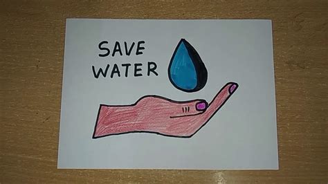 Easy save water drawing for kids school project - YouTube