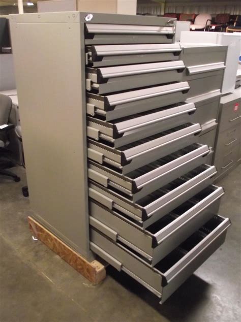 Rousseau 10-Drawer Gray Modular Parts Cabinet - New - Welter Storage