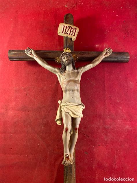 cristo crucificado con cruz de madera - Comprar Crucifijos Antiguos en ...