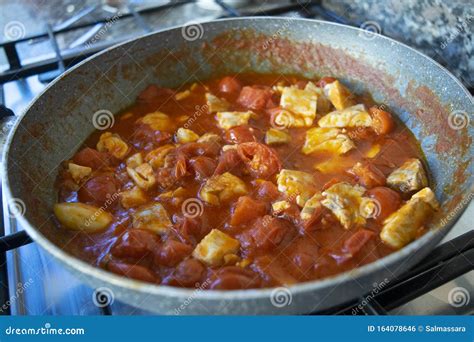 Preparing fish ragout stock photo. Image of preparation - 164078646