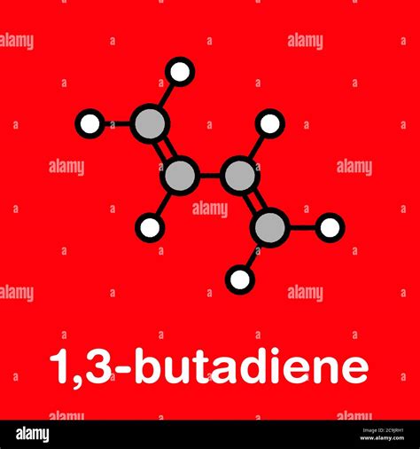 Butadiene (1,3-butadiene) synthetic rubber building block molecule ...