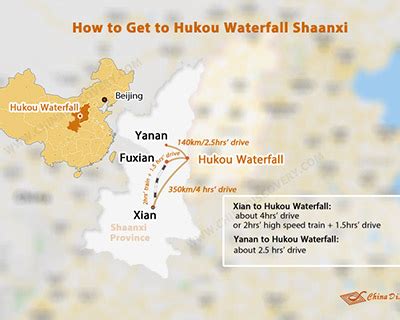 Hukou Waterfall Maps - Location, Tourist & Transportation Maps