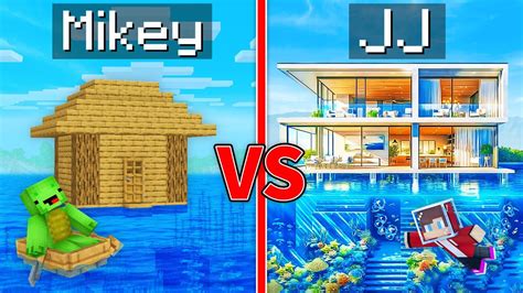 JJ vs Mikey MODERN HOUSE on WATER Battle in Minecraft - Maizen - Minecraft videos