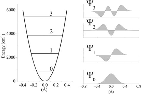 The harmonic oscillator: energy levels and wave functions. ω0 = 1600 cm... | Download Scientific ...