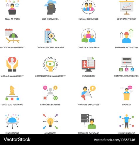 Project management flat design icons set Vector Image