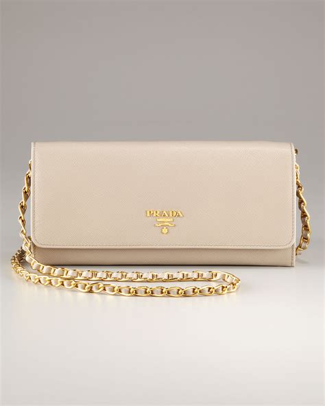 Lyst - Prada Chain Wallet in Natural