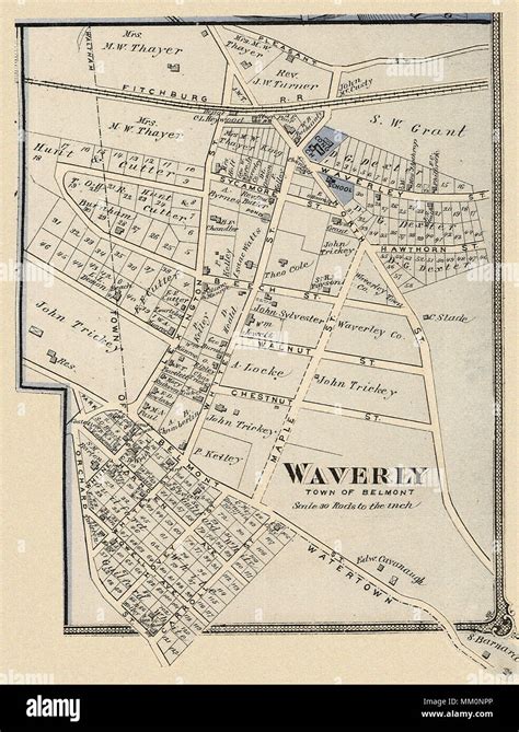 Map of Waverley. 1875 Stock Photo - Alamy