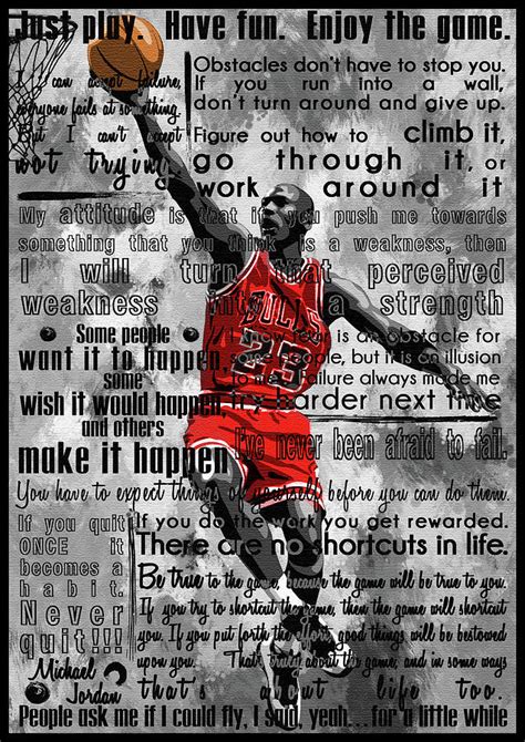 Michael Air Jordan Motivational Inspirational Independent Quotes 2 Painting by Diana Van - Pixels