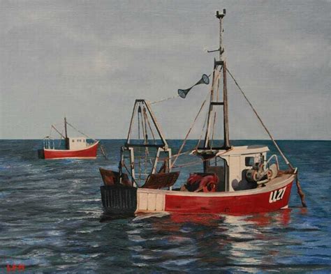 Fishing Boats. Oil painting by Linda Monk | Coastal painting, Seascape ...