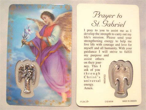 Archangel Gabriel Prayer Card with Medal – Discount Catholic Store