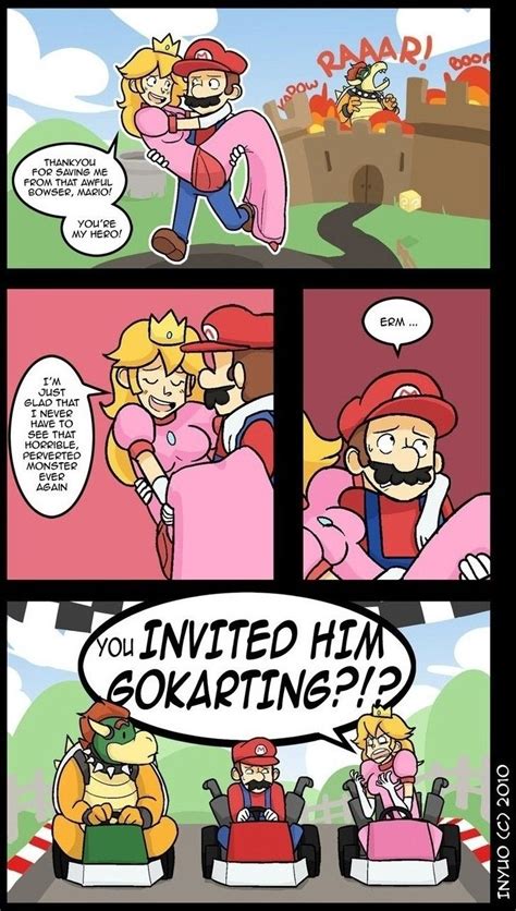 I always thought it was peach who invited him... Video Game Logic ...